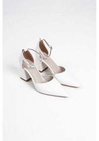 Resim Etiler Collection Doren Beyaz Cilt Kadın Topuklu Ayakkabı Beyaz 