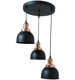 Resim Dylight Retro Metal Siyah 3 Lü Bakır Duylu Dekoratif Rustik Sarkı 
