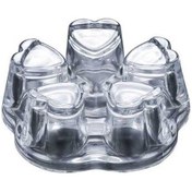 Resim Opulentliving Şeffaf Cam Çay Üstü - Kalp Tabanlı Dairesel Tepsi 14x5cm 