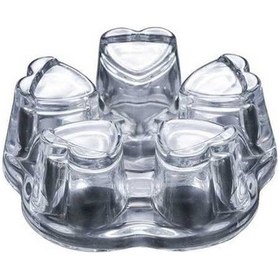 Resim Opulentliving Şeffaf Cam Çay Üstü - Kalp Tabanlı Dairesel Tepsi 14x5cm 