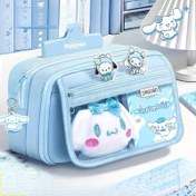 Resim Sanrio for Cinnamoroll - Mavi Geniş Kalem Kutusu, Sevimli Karakter Tasarımı ile Çok Fonksiyonlu Kırtasiye Düzenleyici, Ücretsiz Sevimli Stickerler Dahil 