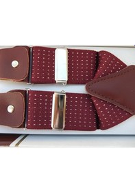 Resim Bordo Beyaz Puantiyeli Pantolon Askısı Bordo 