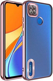Resim Zore Xioami ile uyumlu Redmi 9C Kılıf Kamera Korumalı Logo Gösteren Omega Kapak Rose Gold 