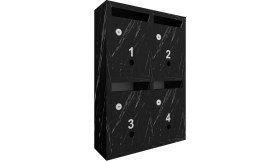 Resim Rafineri Tasarım Posta Kutusu Kilitli Sistem Siyah 4'lü 