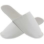 Resim PRİVATE 50 Çift Lüks Elyaf Alt Sünger Takviyeli Beyaz Otel Terliği Tek Kullanımlık Kullan At 