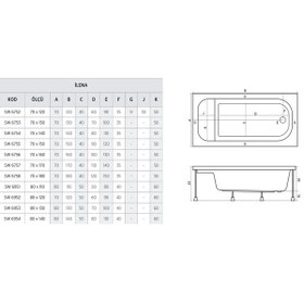 Resim Shower 70X120 Oturmalı Mini Küvet 