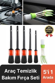 Resim Svein Özel Üretim Yumuşak Kıllı İç Dış Detaylı Oto Araç Araba Klima Uyumlu Temizlik Bakım Fırça Seti 5+1 