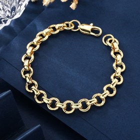 Resim 1 adet 18K Altın Kaplama Bakır O-Ring Bileklik - Hip Hop Tarzı, Unisex Moda Aksesuarı Günlük Giyim ve Partiler için, Tüm Mevsimler için Çok Yönlü Tasarım, Parti Aksesuarı, Şehir Modası, Dayanıklı Takı. Kpop Tarzı Takı. 