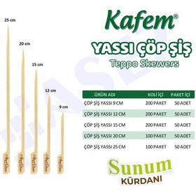 Resim Kafem Yassı Çöp Şiş - Sunum Kürdanı 15 cm 50 Li x 200 Paket (Koli) 