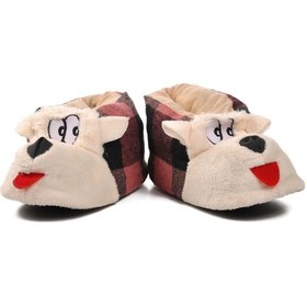 Resim Aspor Pembe Siyah Bej Kadın Panduf Köpekli Çok Renkli 