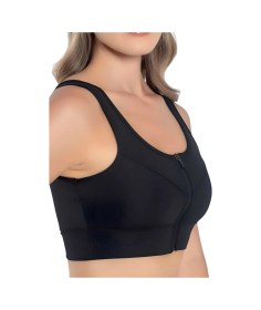 Resim Tezzgelsin Kadın Fermuarlı Crop Kadın Fermuarlı Büstiyer Siyah 