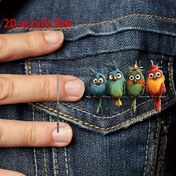 Resim 1 adet Yaratıcı Akrilik Kuş Broşu - Takım Elbiseler, Kazaklar, Eşarplar ve Ceketler için Sevimli 2D Karışık Renk Tasarımı - Erkek ve Kadınlar için Moda Aksesuarı, Takım Elbise Aksesuarı | Oyunbaz Tasarım | Şık Broş 