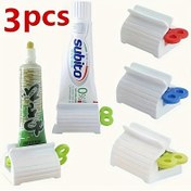 Resim Diş macunu, yüz temizleyici ve kozmetikler için 3 adet plastik tüp sıkacağı seti - Kırmızı, mavi ve yeşil saplı dayanıklı ve şarj edilmemiş banyo dağıtıcı araçları, ürünlerin verimli işlenmesiyle | Renkli Diş Macunu Sıkacağı | Plastik Yapı, Tüp Sıkacağı 