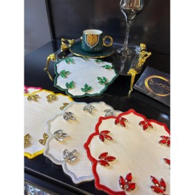 Resim ARS Home Decor 6'lı Taşlı Sunum Peçetesi, Renkli Kokteyl Peçetesi 