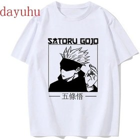 Resim Dayuhu Jujutsu Kaisen Gojo Satoru Yuji Itadori Anime Manga Tshirt 90s Graphic Teegökyüzü Mavikadın Gökyüzü Mavi 
