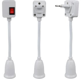 Resim Ledx DY-105 Prizi E27 Duya Dünüştürücü Açma Kapama Anahtarlı Oynar Başlıklı Duy 