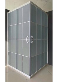 Resim Durul Duşakabin Kare Beyaz Çizgi Buzlu 5mm H:190 Beyaz 