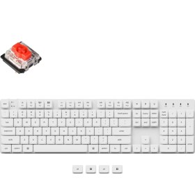 Resim Keychron K5-Se Kablosuz Mekanik Oyuncu Klavyesi-White Backlight-Bluetooth 5.1-Multitasking-Mechanical Gateron Red Switch-Low Profile - White 