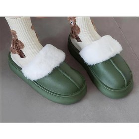 Resim Green Norths Kadın İçi Tüylü Çıkarılıp Yıkanabilir Eva Kalın Taban Ev Terliği Yeşil 