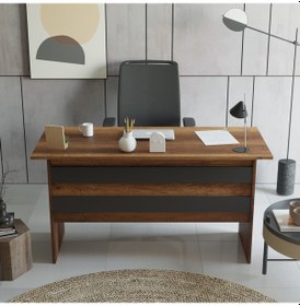 Resim Robin Home Verona Ofis Çalışma Masası Ve 3 Çekmeceli Keson Takım Meşe-siyah Kahverengi 