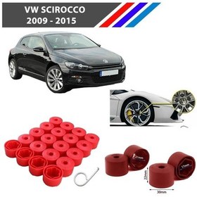 Resim Otozet - Vw Scirocco Bijon Civata Kapağı Kırmızı Renk 20 Adetli Set 17mm 1k06011739b9 