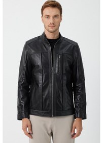 Resim Tete Siyah Deri Mont Siyah 