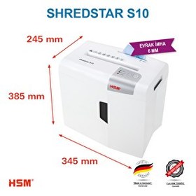 Resim HSM Shredstar S10 18 L Düz/Şerit Kesim Evrak İmha Makinesi 