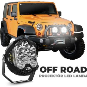 Resim Ahmet Otomotiv Off-Road Projektör Shooter LED Lamba Beyaz 7 Inç 