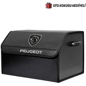 Resim Peugeot Marka Logolu Oto Bagaj Organizer Çanta Oto Bagaj Çantası 2 Bölmeli Suni Deri Boyutlar : 48 Cm X 31 Cm X 29 Cm 