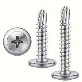 Resim 99 paket Paslanmaz Çelik Truss Başlı Kendinden Vidalama TEK Vidaları, #8 Metal/Mobilya Kendiliğinden Delme Vidalar, İnşaat & Bakım, Truss Başlık, 1/2" ile 1-1/2" Uzunluklar arası, Kendinden Vidalama Vidaları, Sac Metal Vidaları, Vidalar 