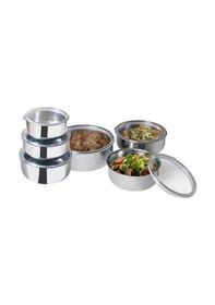 Resim Paslanmaz Çelik 3 Lü Saklama Kabı Büyük Boy 304 Çok Renkli 