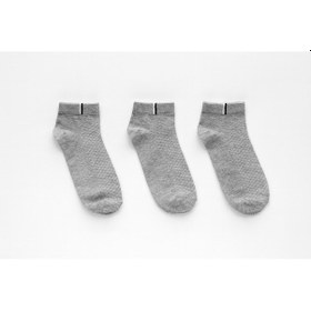 Resim Plus Scorpion Erkek Pamuklu Sneaker Çorap 3 Lü Paket 40-44 Numara Mavi / Gri / Yeşil Nefes Alabilir Spor Ve Günlük Kullanım Gri 
