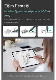 Resim Fuchsia D1 Profesyonel Apple Uyumlu iPad Kalemi Eğim Duyarlı Avuç İçi Reddetmeli Bluetooth Uzun Pil Ömrü 0.1mm Uç Siyah 