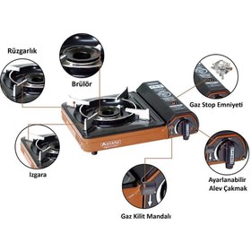 Resim Orcamp Tekli Portatif Kamp Ocağı - Turuncu 