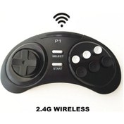 Resim 16bit Retro Genesis Hd Ultra Konsol İçin P1-2.4g Kablosuz Denetleyici Joystick Gamepad 