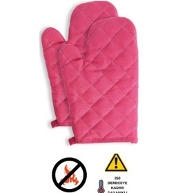 Resim Yanmaz Ve Isıya Dayanıklı Fırın Eldiveni 2 Eldiven Fuşya 