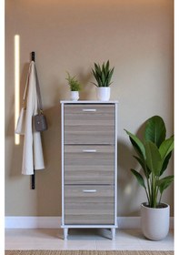 Resim Eliusta Nefes Ayaklı 52 Cm Ayakkabılık Kapı Önü/antre 3 Düşer Kapaklı Cordoba 52x127x26 Cm Ayakkabılık Cordoba 