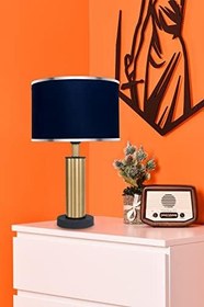 Resim MİNİMAL E-TİCARET & BİLGİ TEKNOLOJİLERİ İcon Gold Contrast Abajur (Lacivert) 