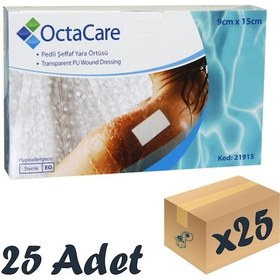 Resim OctaCare Şeffaf Pedli Su Geçirmez Yara Örtüsü Tekli Steril Paket 9 CM x 15 CM 25 Adet Tekli Steril Paket 