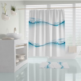 Resim Zethome Tropik Waterdrop Banyo Duş Perdesi Tek Kanat 1x180x200 