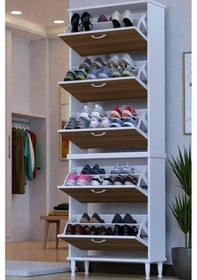 Resim Eliusta Cover 72 Cm Ayakkabılık Dış Kapı/koridor/giyim Odası Uygun Ceviz Renk 72x205x26 Cm Ayakkabılık Ceviz 