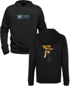 Resim Alfa Tshirt One Piece Baskılı Siyah Ön Arka Baskılı Çocuk Sweatshirt 