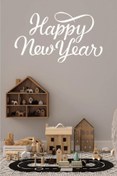 Resim kitchengenie Happy New Year Temalı Vitrin Cam ÖZEL sticker Beyaz Model 3 90X50 cm 