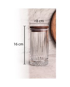 Resim Mira 2'li Ahşap Vakumlu Kapaklı Cam Saklama Kabı 450 Ml 2 Adet Ahşap 