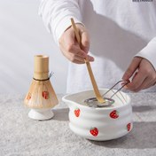 Resim 1/3/4/5 adet Sevimli Çilek Ağızlı Matcha Kasesi ve Matcha Karıştırıcı Seti, Japon Taze Matcha Araç Seti ve Ağızlı Matcha Kasesi, matcha içecekleri yapmak için kullanılır, matcha severler ve yeni başlayanlar için doğum günü hediyeleri, Sevgililer Günü hediyeleri, Anneler Günü hediyeleri, YUMIPLUS 