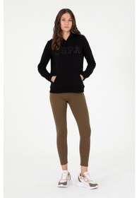 Resim U.S. Polo Assn. Kadın Haki Melanj Yüksek Bel Toparlayıcı Günlük Tayt 50296888-VR027 
