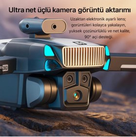 Resim ATLT ATLANTİS D9 DRONE 4K FIRÇASIZ MOTOR PROFESYONEL 3 KAMERALI ENGEL KAÇINMA OPTİK AKIŞ POZİSYONU EKRANLI KUMANDA 