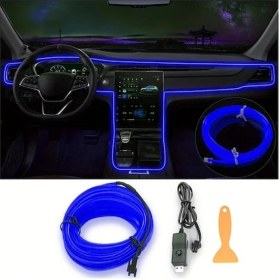 Resim Trendooze Turcoshop11 Kıend 2025 5m Usb Şerit Led Işıklar Mavi - Araç İçi Neon Aydınlatma 