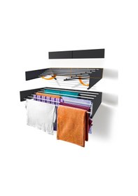 Resim Belize 120 cm Çamaşır Kurutma Askısı 7 Gözlü Duvara Monte Çamaşır Askısı Antrasit 