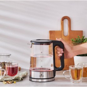 Resim Karaca Sıcaklık Ayarlı ve LED IŞIKLI 2205 Cam Su Isıtıcısı 2200W 